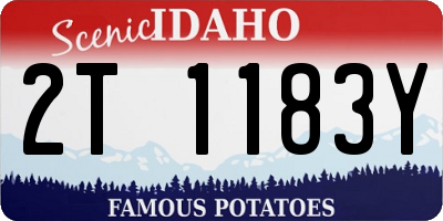 ID license plate 2T1183Y