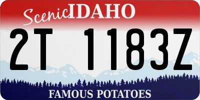 ID license plate 2T1183Z