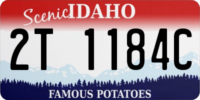 ID license plate 2T1184C