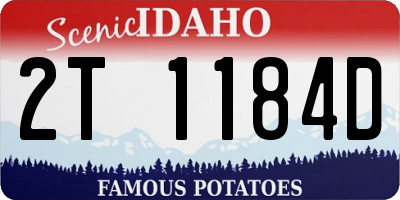ID license plate 2T1184D