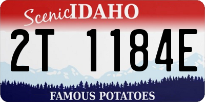 ID license plate 2T1184E