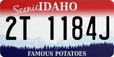 ID license plate 2T1184J
