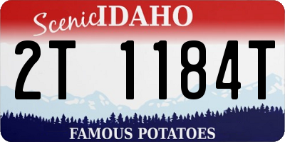 ID license plate 2T1184T