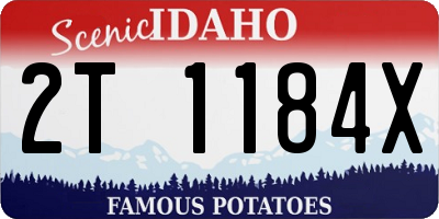 ID license plate 2T1184X