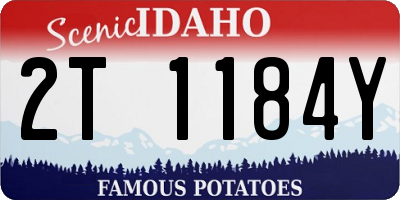 ID license plate 2T1184Y