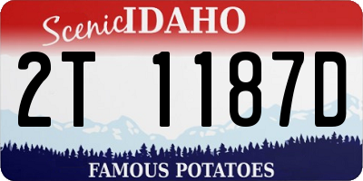 ID license plate 2T1187D