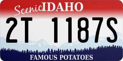 ID license plate 2T1187S