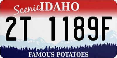 ID license plate 2T1189F