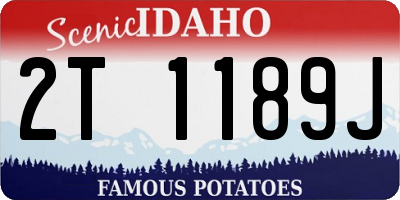 ID license plate 2T1189J