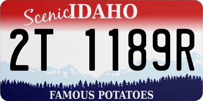 ID license plate 2T1189R