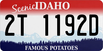 ID license plate 2T1192D