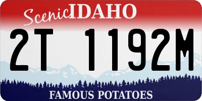 ID license plate 2T1192M