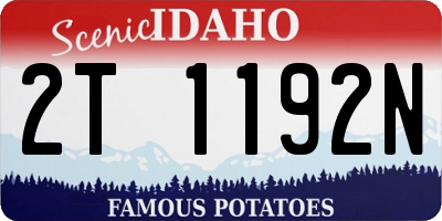 ID license plate 2T1192N