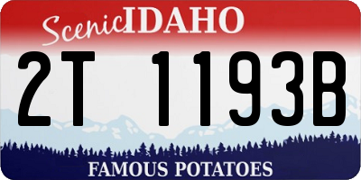 ID license plate 2T1193B
