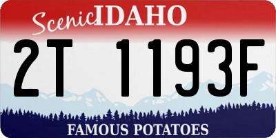 ID license plate 2T1193F