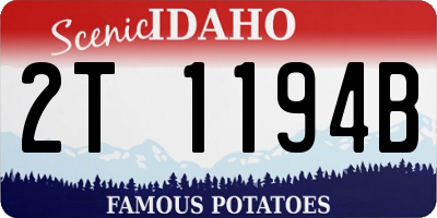 ID license plate 2T1194B