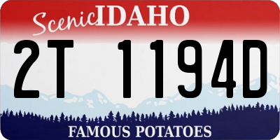 ID license plate 2T1194D