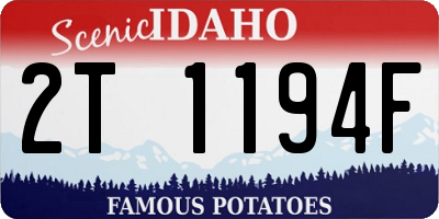 ID license plate 2T1194F
