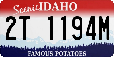 ID license plate 2T1194M
