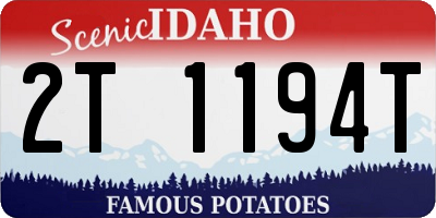 ID license plate 2T1194T