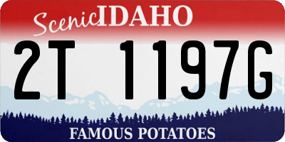 ID license plate 2T1197G