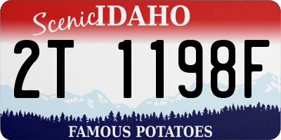 ID license plate 2T1198F