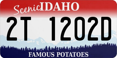 ID license plate 2T1202D