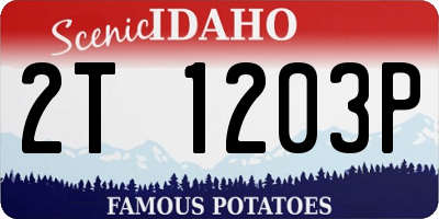 ID license plate 2T1203P