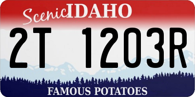 ID license plate 2T1203R