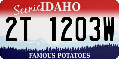 ID license plate 2T1203W