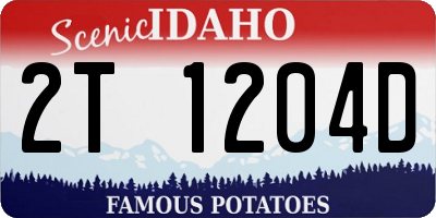 ID license plate 2T1204D