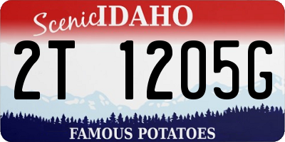 ID license plate 2T1205G