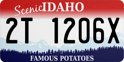 ID license plate 2T1206X