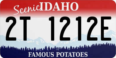ID license plate 2T1212E