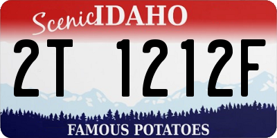 ID license plate 2T1212F