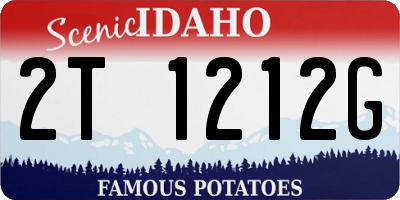 ID license plate 2T1212G