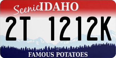 ID license plate 2T1212K