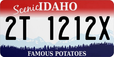 ID license plate 2T1212X