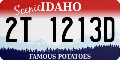 ID license plate 2T1213D
