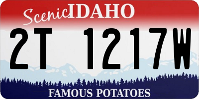 ID license plate 2T1217W