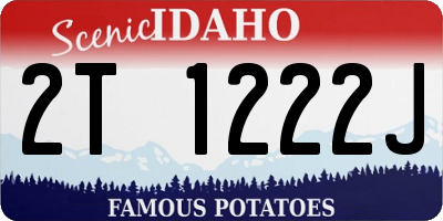 ID license plate 2T1222J