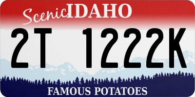 ID license plate 2T1222K