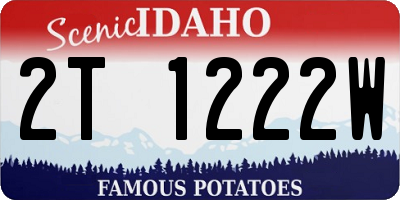 ID license plate 2T1222W