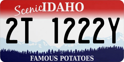 ID license plate 2T1222Y
