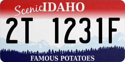 ID license plate 2T1231F