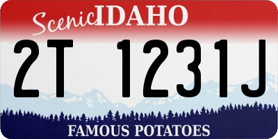 ID license plate 2T1231J