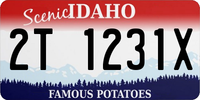 ID license plate 2T1231X