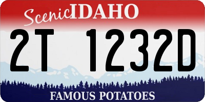 ID license plate 2T1232D