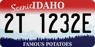 ID license plate 2T1232E