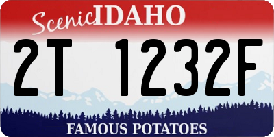 ID license plate 2T1232F